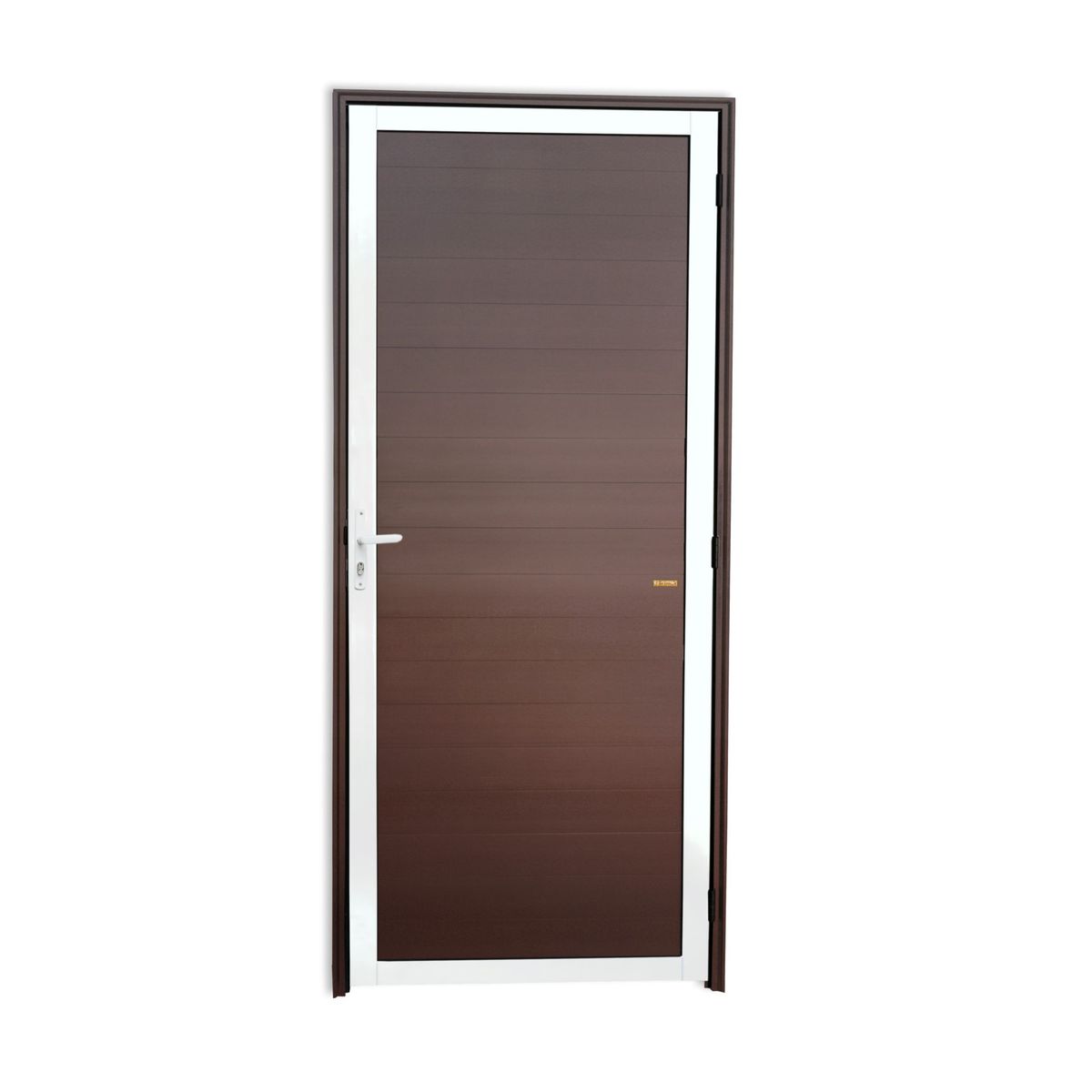 Porta Lambri Fechadura Alumínio Mix Corten Esquerda 210x70x4,6cm Super 25, marca Brimak - Foto Principal