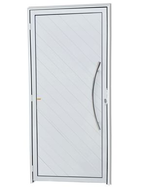 Porta Lambri Puxador Alumnio Branco Direita 210x100x4,6cm Savana