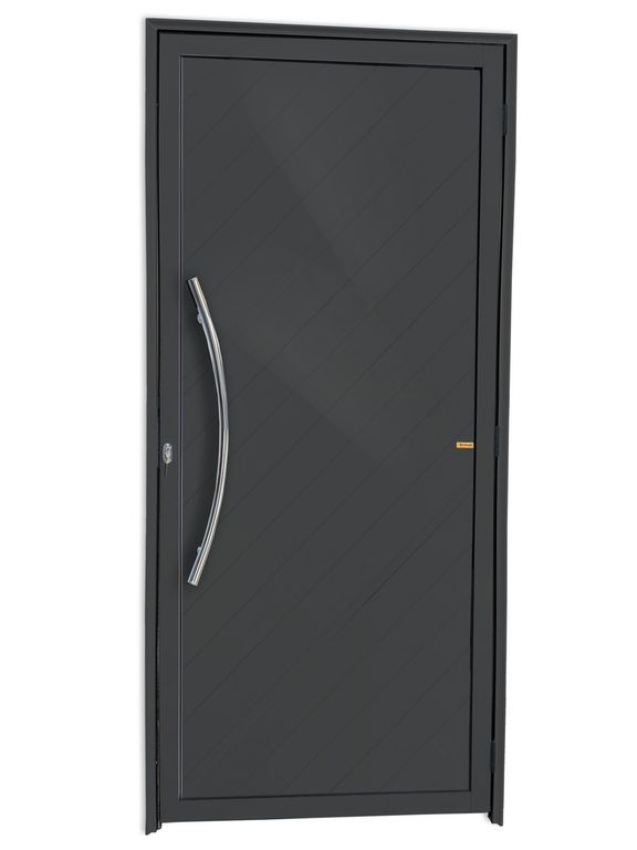 Porta Lambri Puxador Alumínio Cinza Esquerda 210x100x4,6cm Savana