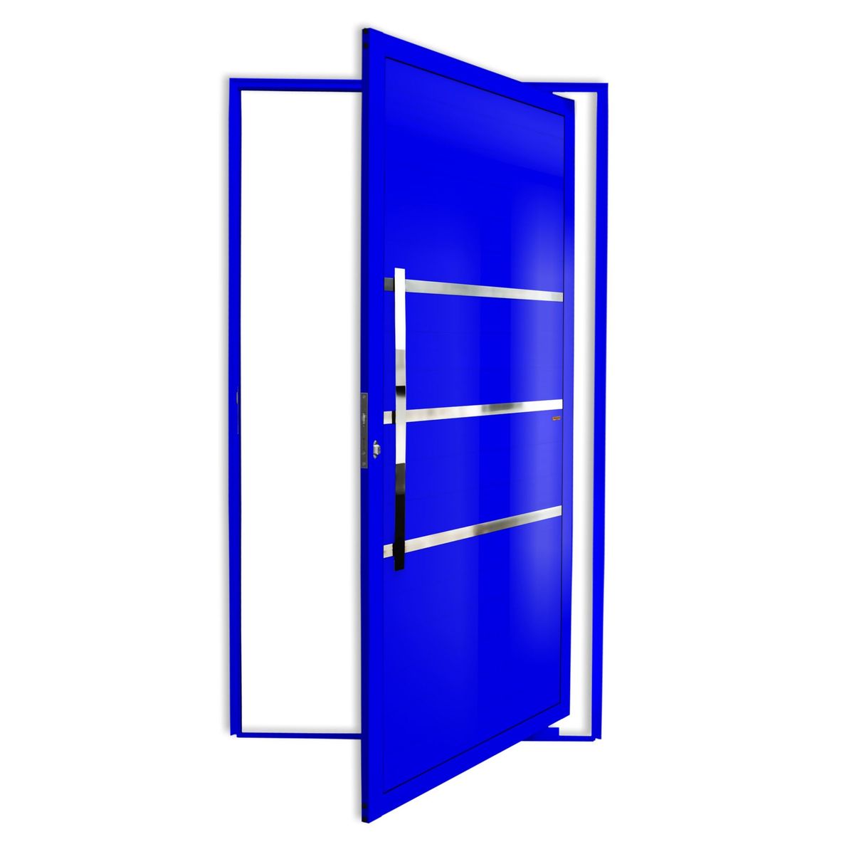 Porta Pivotante e Friso Alumínio Azul Esquerda 210x100x4,6cm Evolution, marca Brimak - Foto Principal