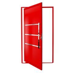 Porta Pivotante e Friso Alumínio Vermelho Direita 210x100x4,6cm Evolution