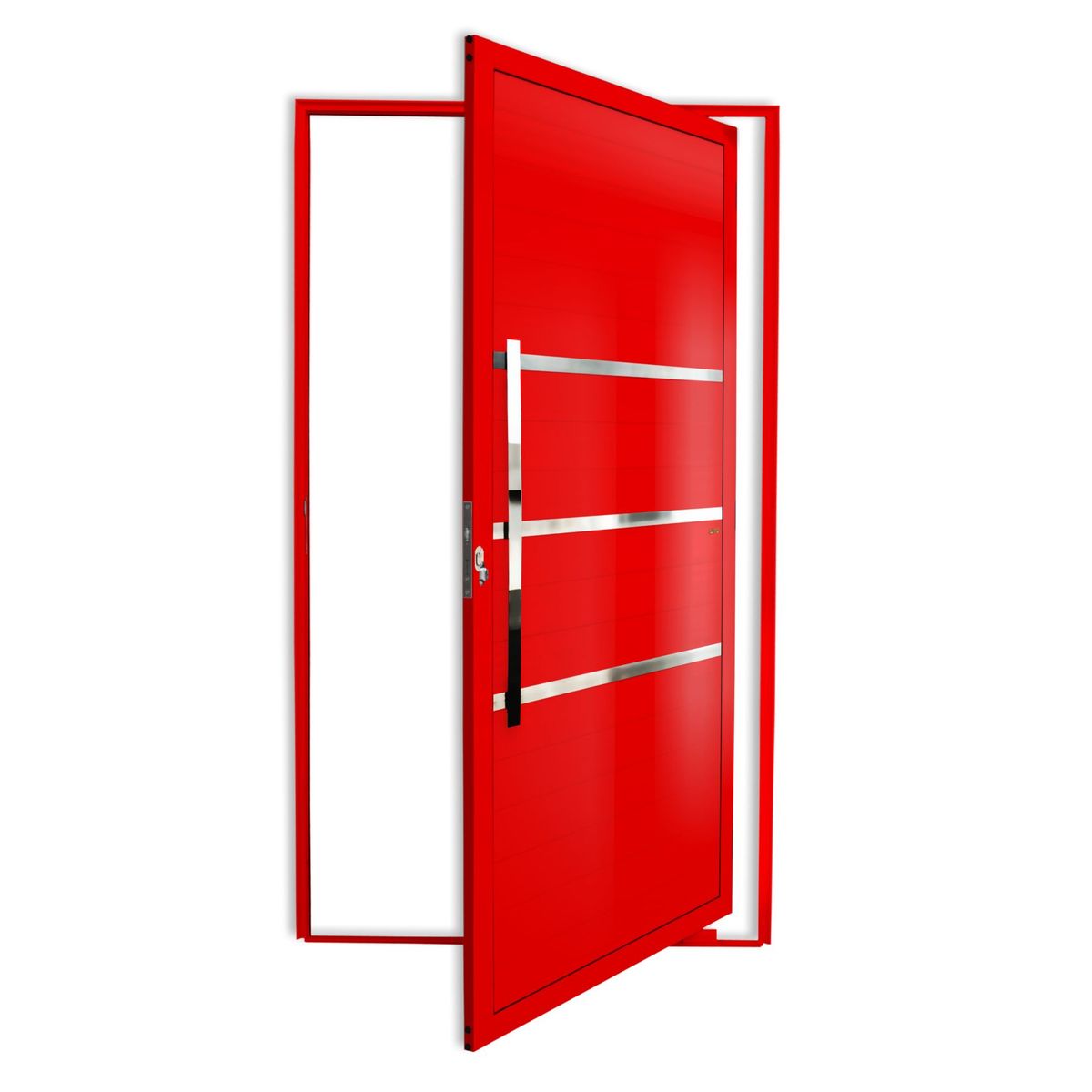 Porta Pivotante e Friso Alumínio Vermelho Esquerda 210x100x4,6cm Evolution, marca Brimak - Foto Principal