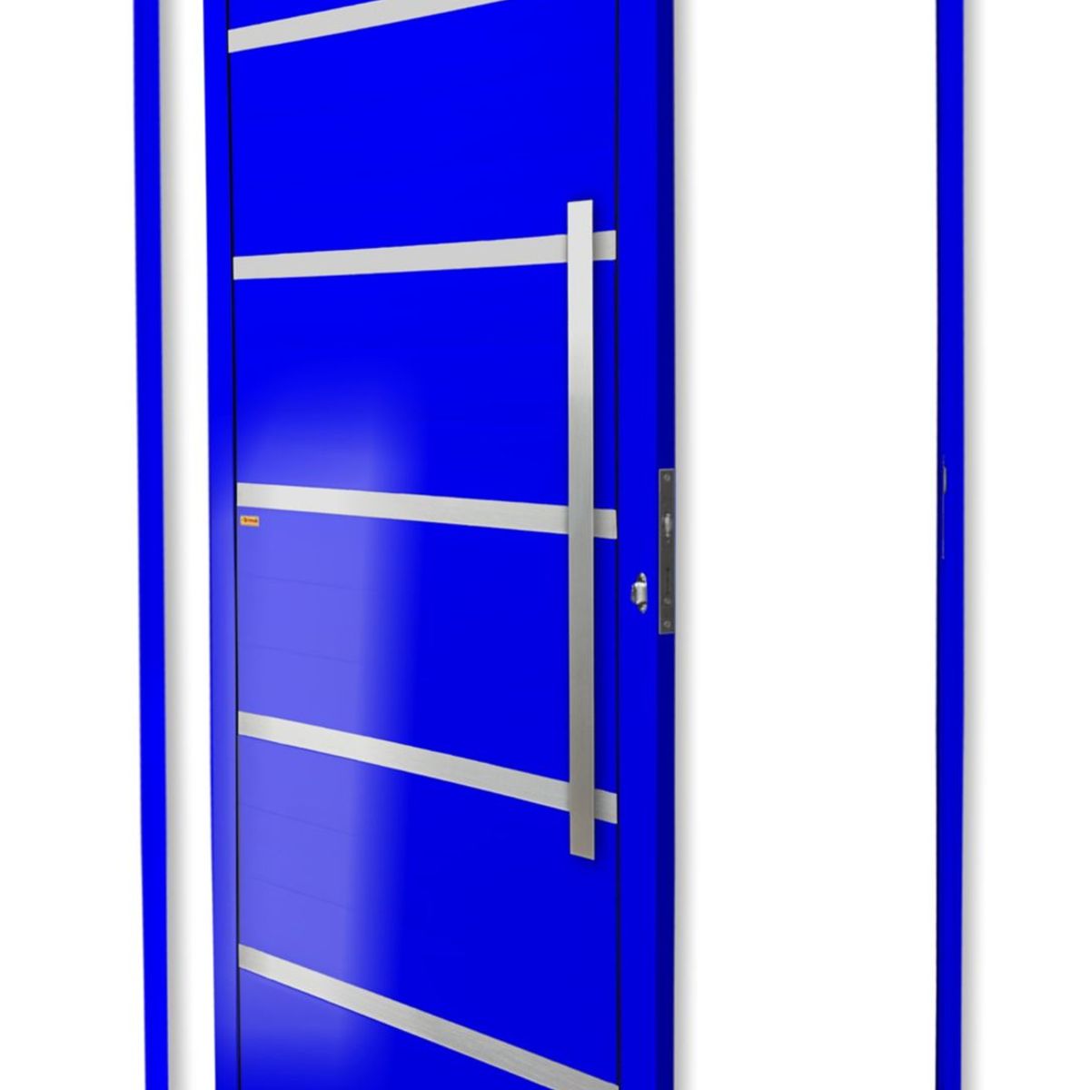 Porta Pivotante e Friso Alumínio Azul Direita 210x100x4,6cm Premium, marca Brimak - Foto Principal