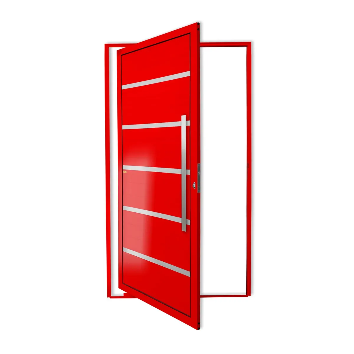 Porta Pivotante e Friso Alumínio Vermelho Direita 210x100x4,6cm Premium, marca Brimak - Foto Principal