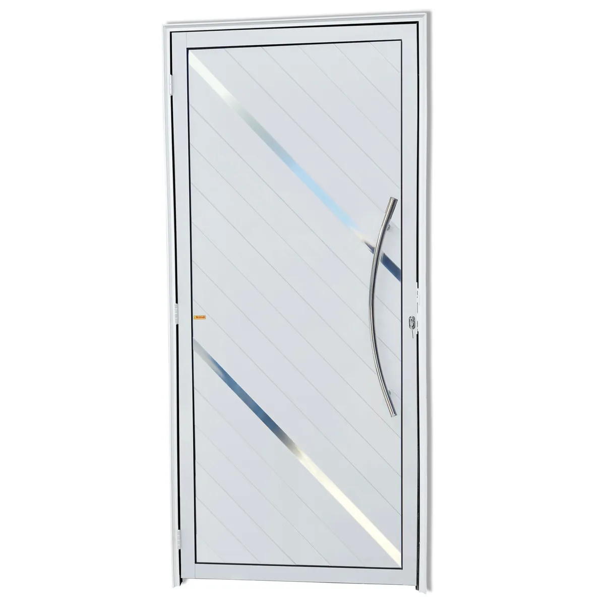 Porta Lambri e Friso Alumínio Branco Direita 210x100x4,6cm Duna, marca Brimak - Foto Principal