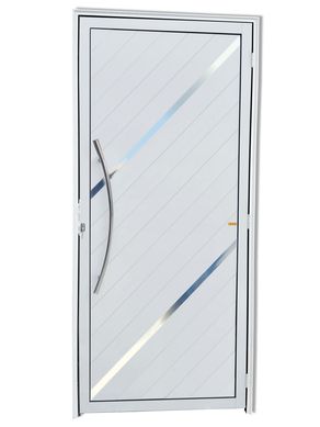 Porta Lambri e Friso Alumnio Branco Esquerda 210x100x4,6cm Duna