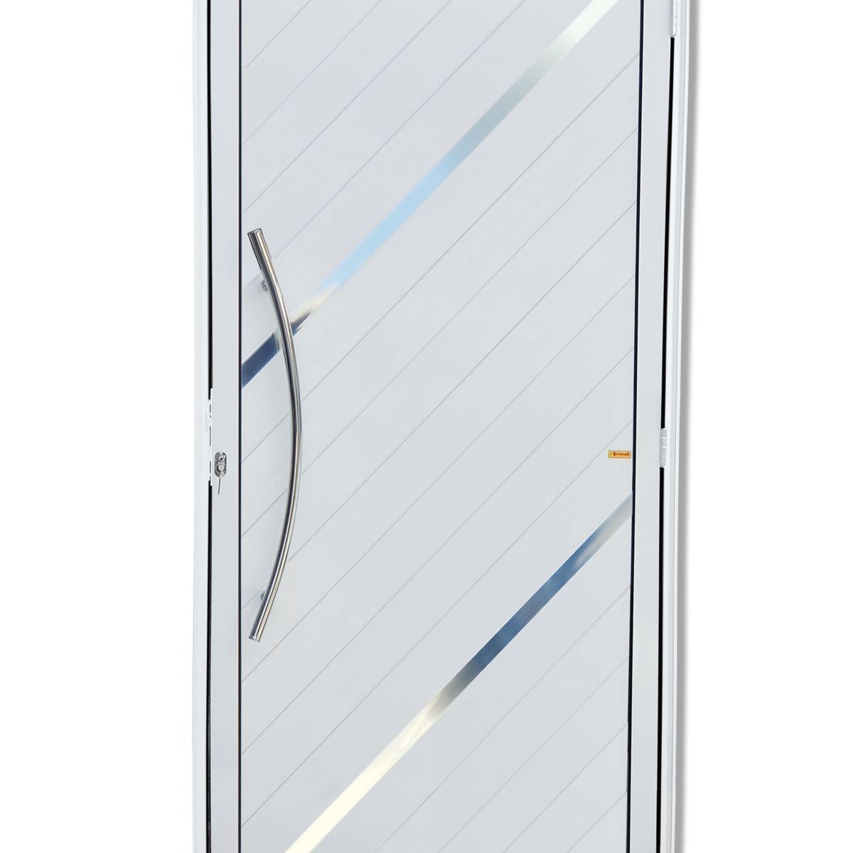 Porta Lambri e Friso Alumínio Branco Esquerda 210x100x4,6cm Duna, marca Brimak - Foto Principal