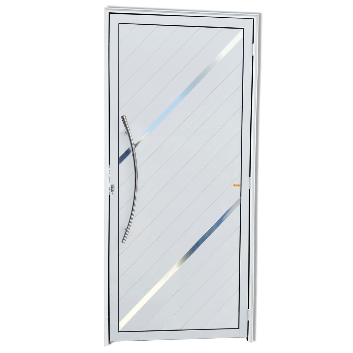 Porta Lambri e Friso Alumínio Branco Esquerda 210x100x4,6cm Duna, marca Brimak - Foto Principal
