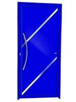 Porta Lambri e Friso Alumínio Azul Esquerda 210x100x4,6cm Duna