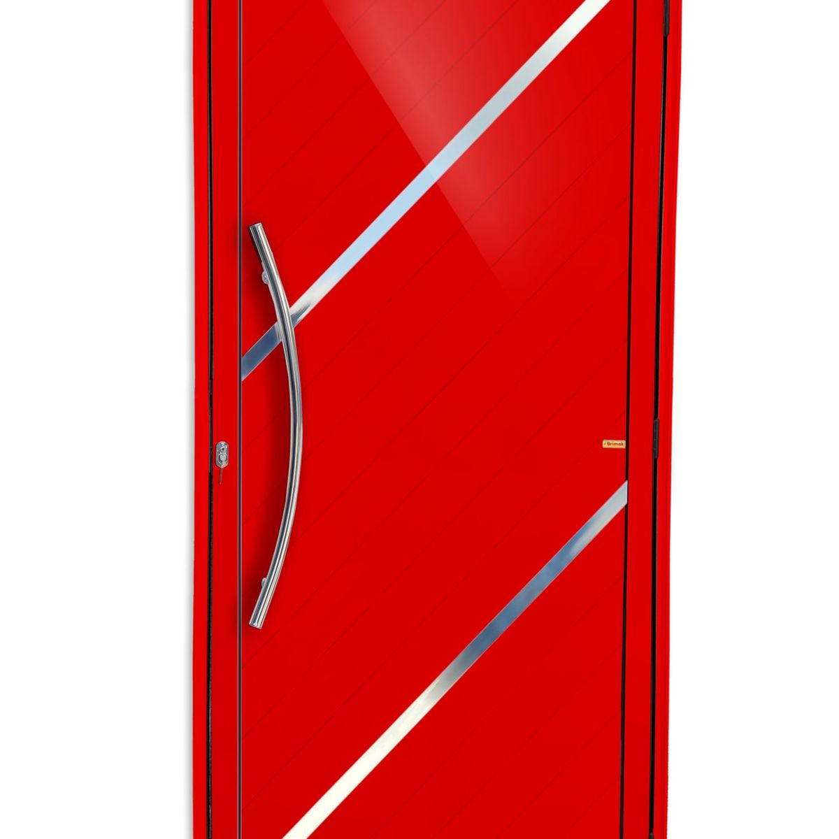 Porta Lambri e Friso Alumínio Vermelho Esquerda 210x100x4,6cm Duna, marca Brimak - Foto Principal