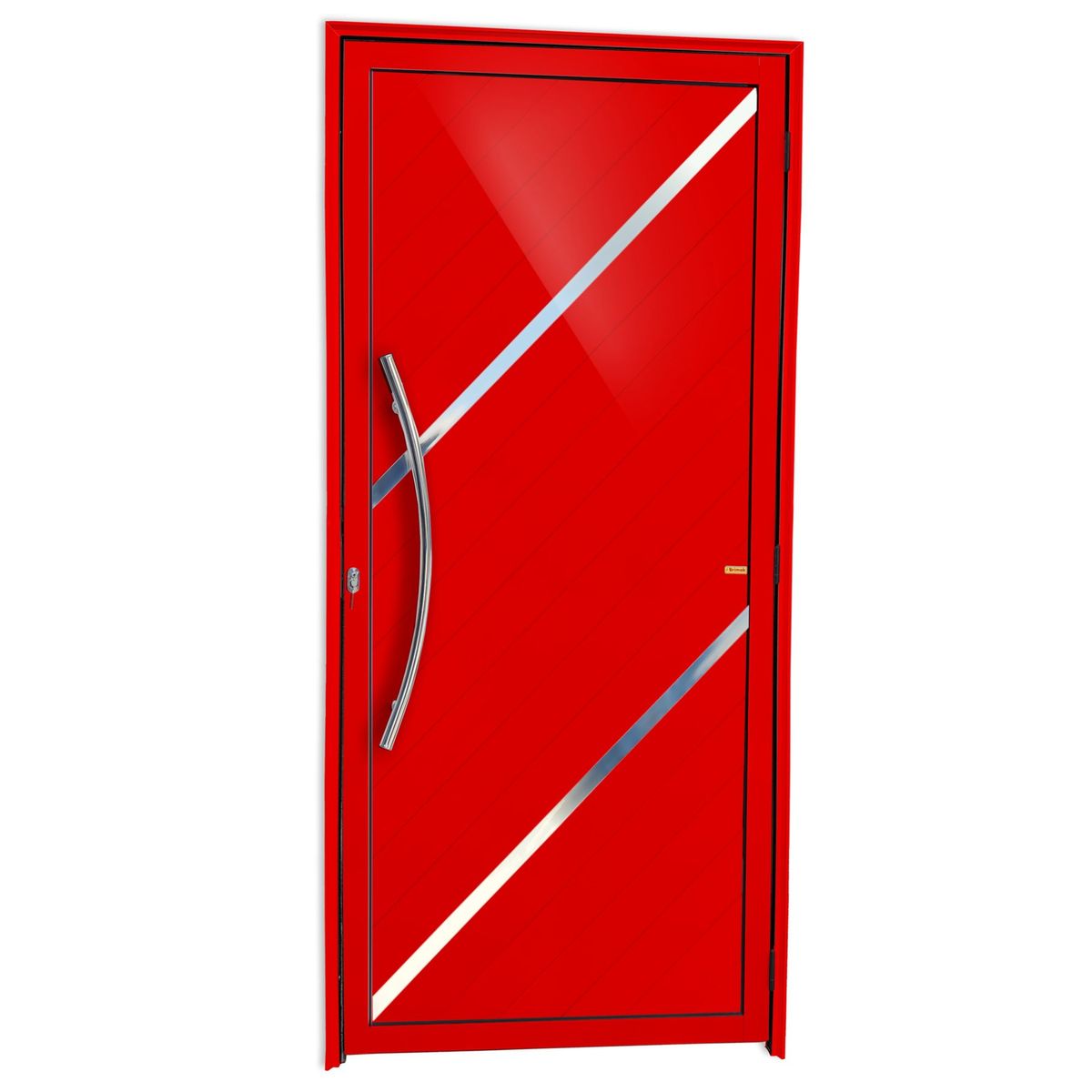 Porta Lambri e Friso Alumínio Vermelho Esquerda 210x100x4,6cm Duna, marca Brimak - Foto Principal