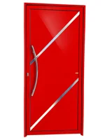 Porta Lambri e Friso Alumínio Vermelho Esquerda 210x100x4,6cm Duna