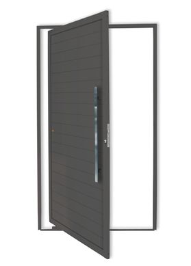 Porta Pivotante Alumnio Cinza Direita 210x120x4,6cm Super 25