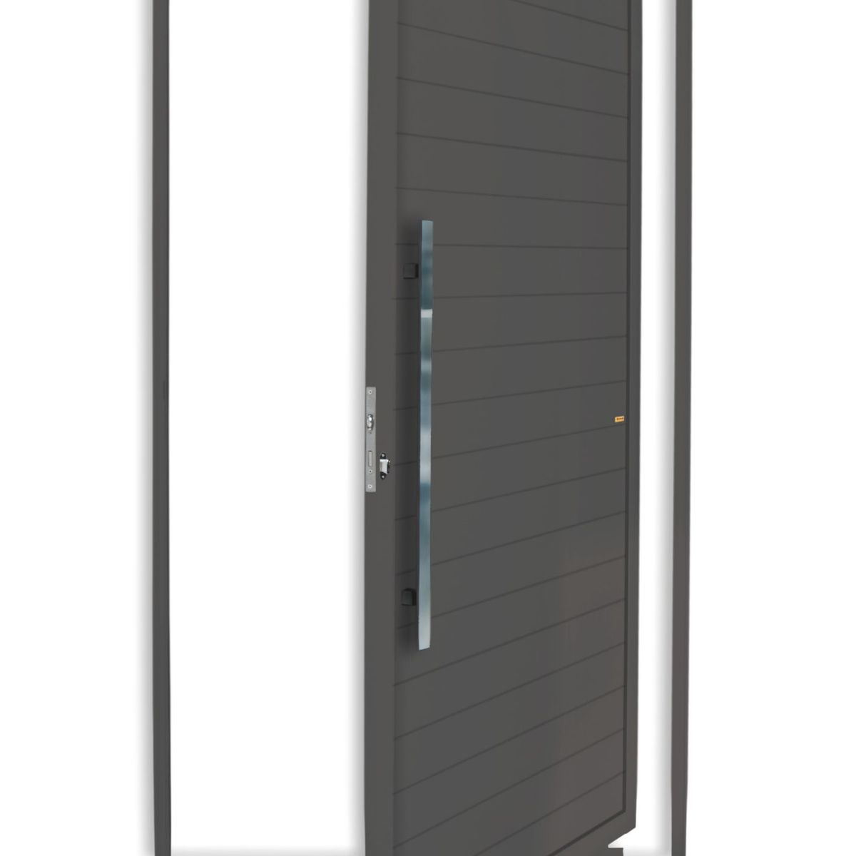 Porta Pivotante Alumínio Cinza Esquerda 210x120x4,6cm Super 25, marca Brimak - Foto Principal