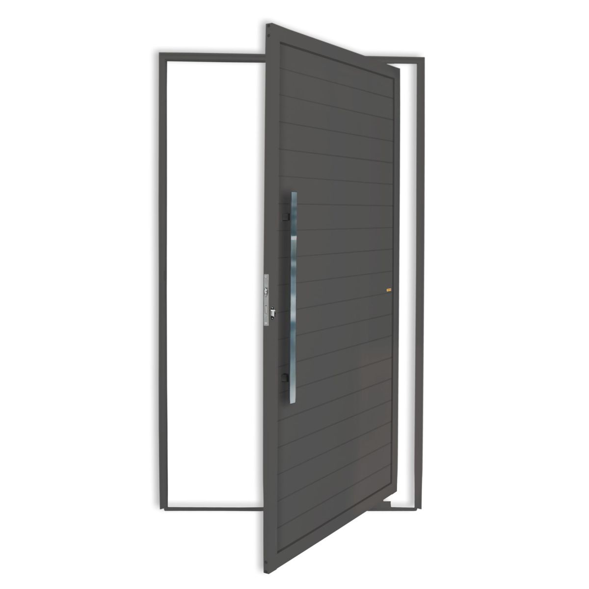 Porta Pivotante Alumínio Cinza Esquerda 210x120x4,6cm Super 25, marca Brimak - Foto Principal