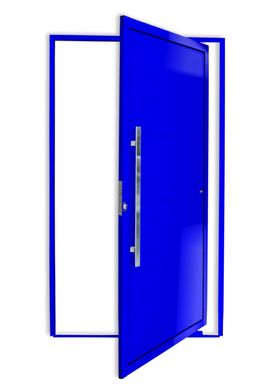 Porta Pivotante Alumnio Azul Esquerda 210x120x4,6cm Super 25