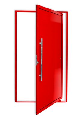 Porta Pivotante Alumnio Vermelho Esquerda 210x120x4,6cm Super 25