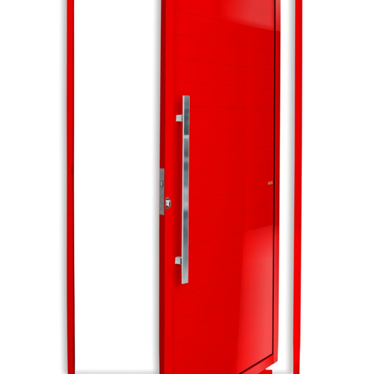 Porta Pivotante Alumínio Vermelho Esquerda 210x120x4,6cm Super 25, marca Brimak - Foto Principal