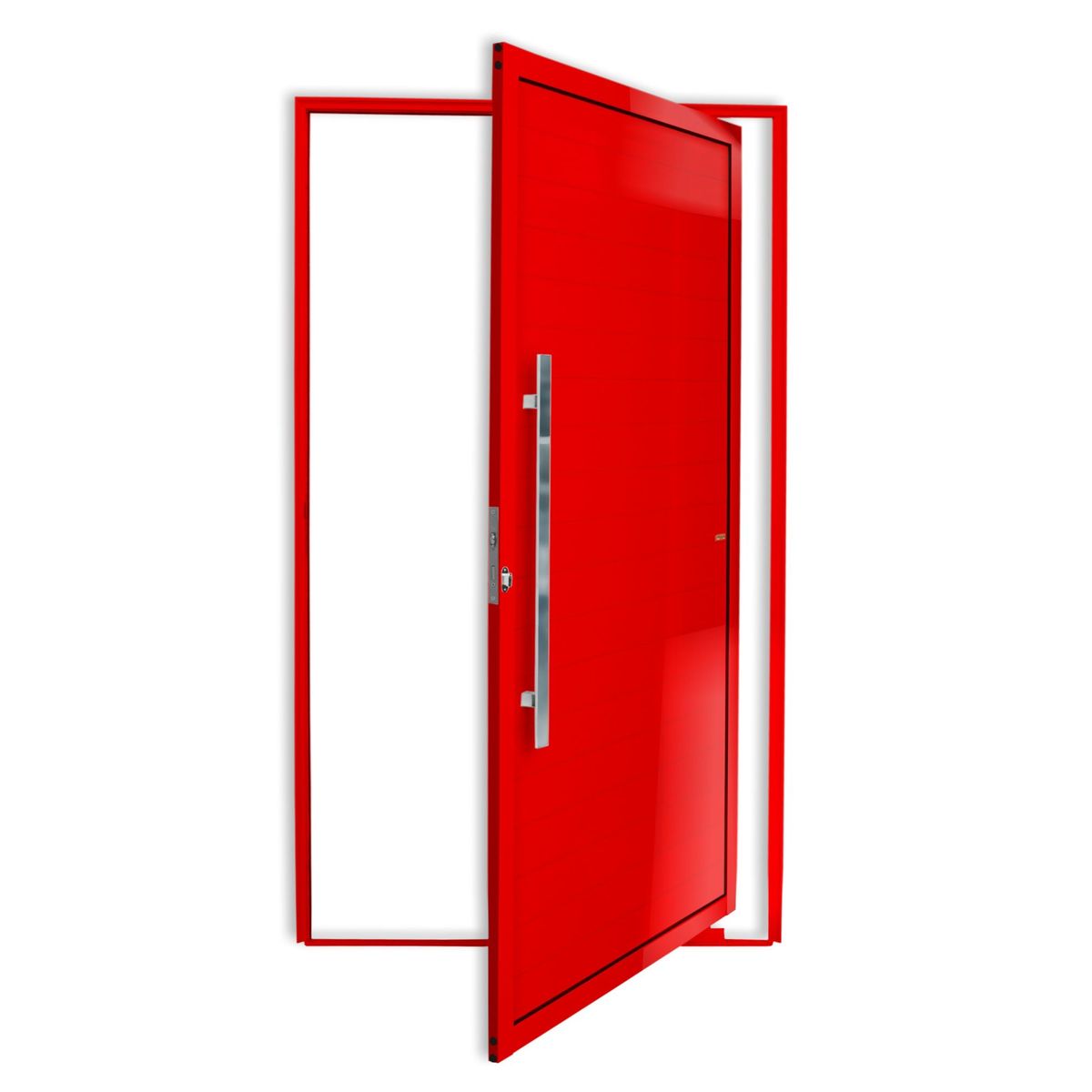 Porta Pivotante Alumínio Vermelho Esquerda 210x120x4,6cm Super 25, marca Brimak - Foto Principal