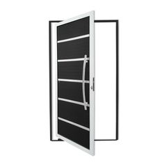 Porta Pivotante e Friso Alumínio Mix Preto Direita 210x100x4,6cm Premium