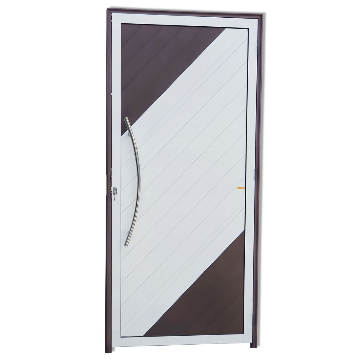 Porta Lambri Puxador Alumínio Mix Corten Esquerda 210x100x4,6cm Savana, marca Brimak - Foto Principal