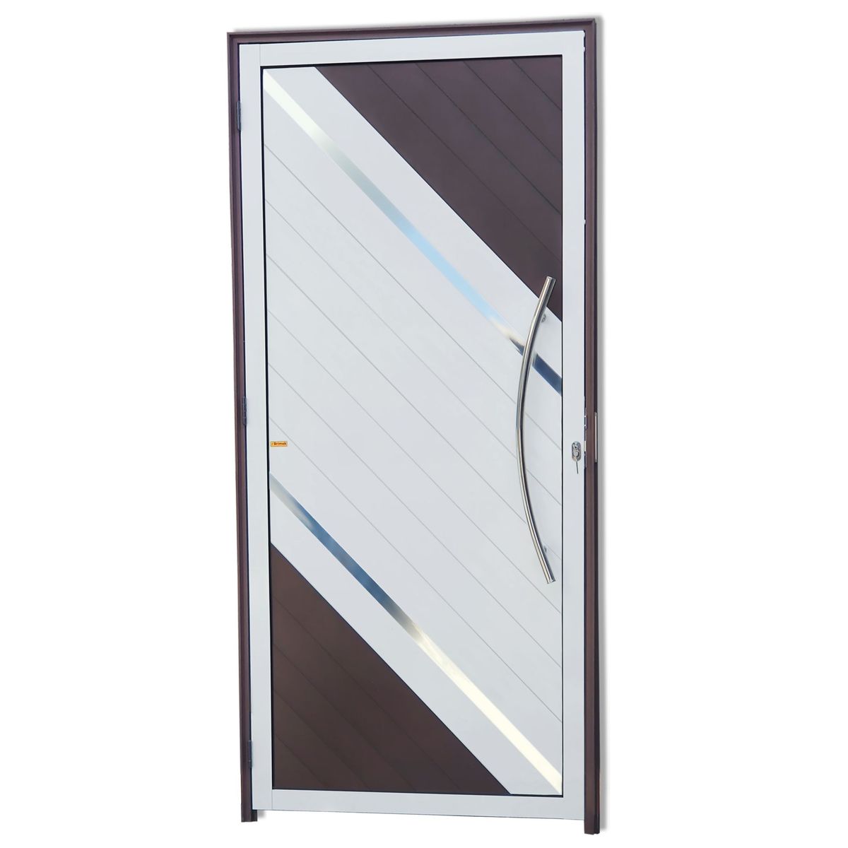 Porta Lambri e Friso Alumínio Mix Corten Direita 210x100x4,6cm Duna, marca Brimak - Foto Principal