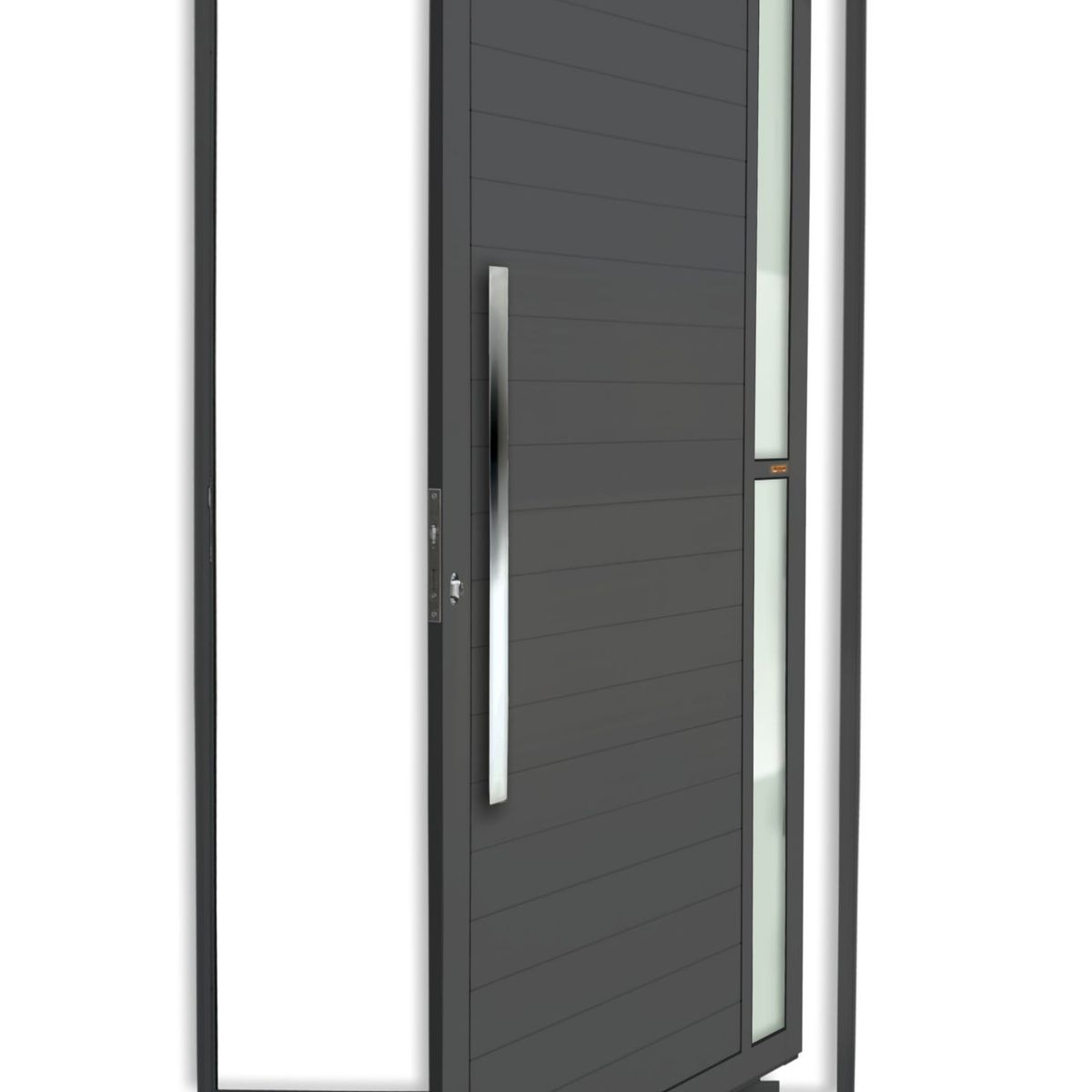 Porta Pivotante e Visor Alumínio Cinza Esquerda 210x120x4,6cm Visione, marca Brimak - Foto Principal