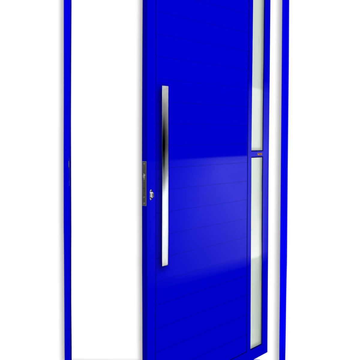 Porta Pivotante e Visor Alumínio Azul Esquerda 210x120x4,6cm Visione, marca Brimak - Foto Principal