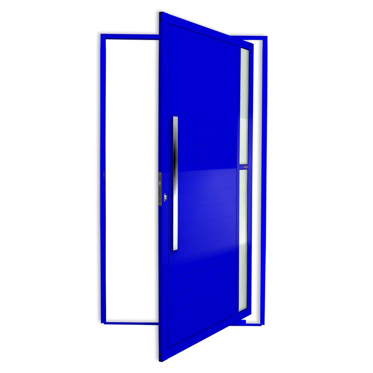 Porta Pivotante e Visor Alumínio Azul Esquerda 210x120x4,6cm Visione, marca Brimak - Foto Principal
