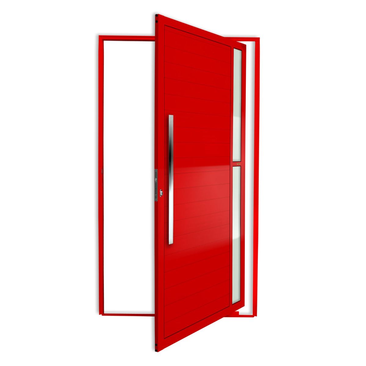 Brimak - Porta Pivotante e Visor Alumínio Vermelho Esquerda 210x120x4,6cm Visione