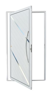 Porta Pivotante e Friso Alumnio Branco Direita 210x100x4,6cm Duna