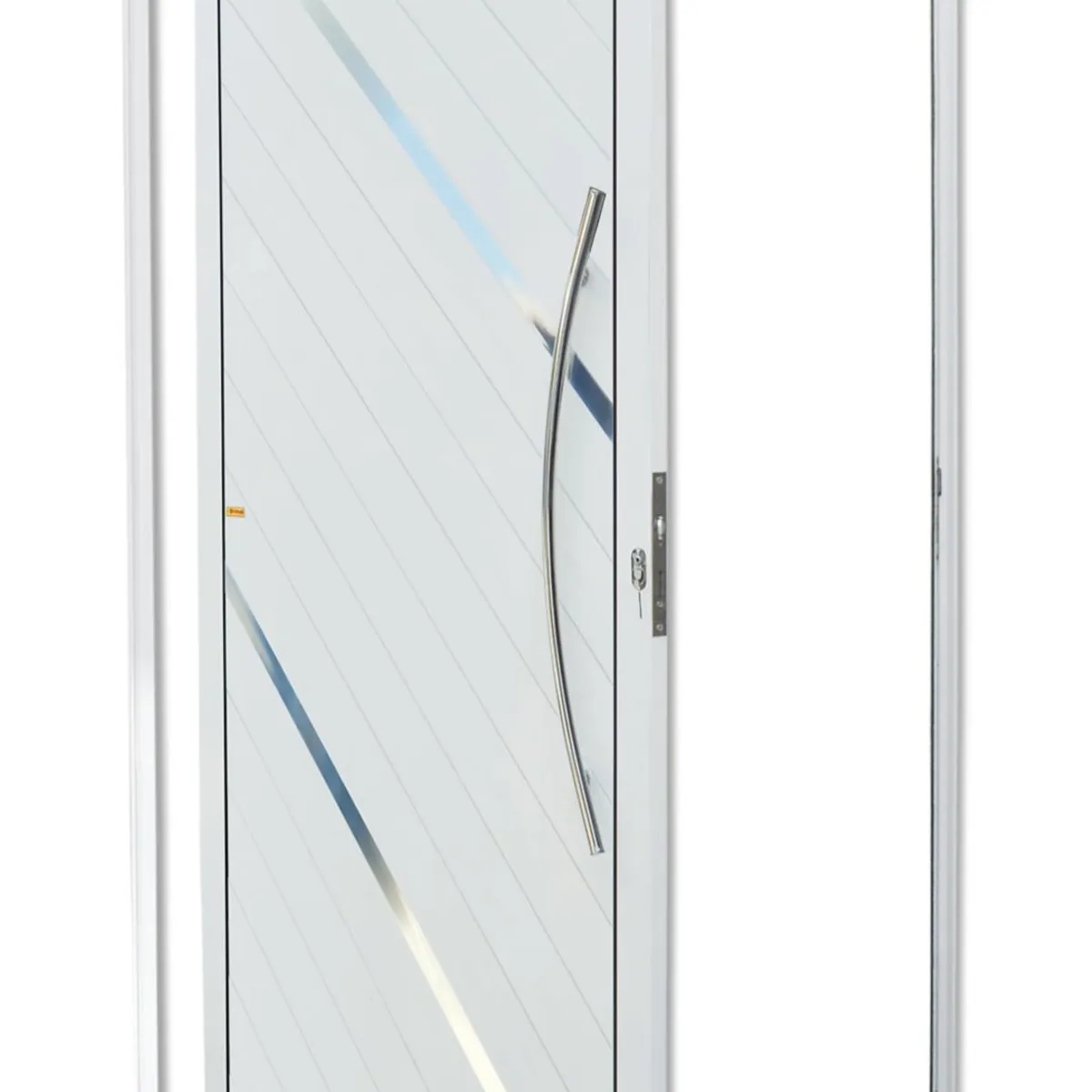 Porta Pivotante e Friso Alumínio Branco Direita 210x100x4,6cm Duna, marca Brimak - Foto Principal