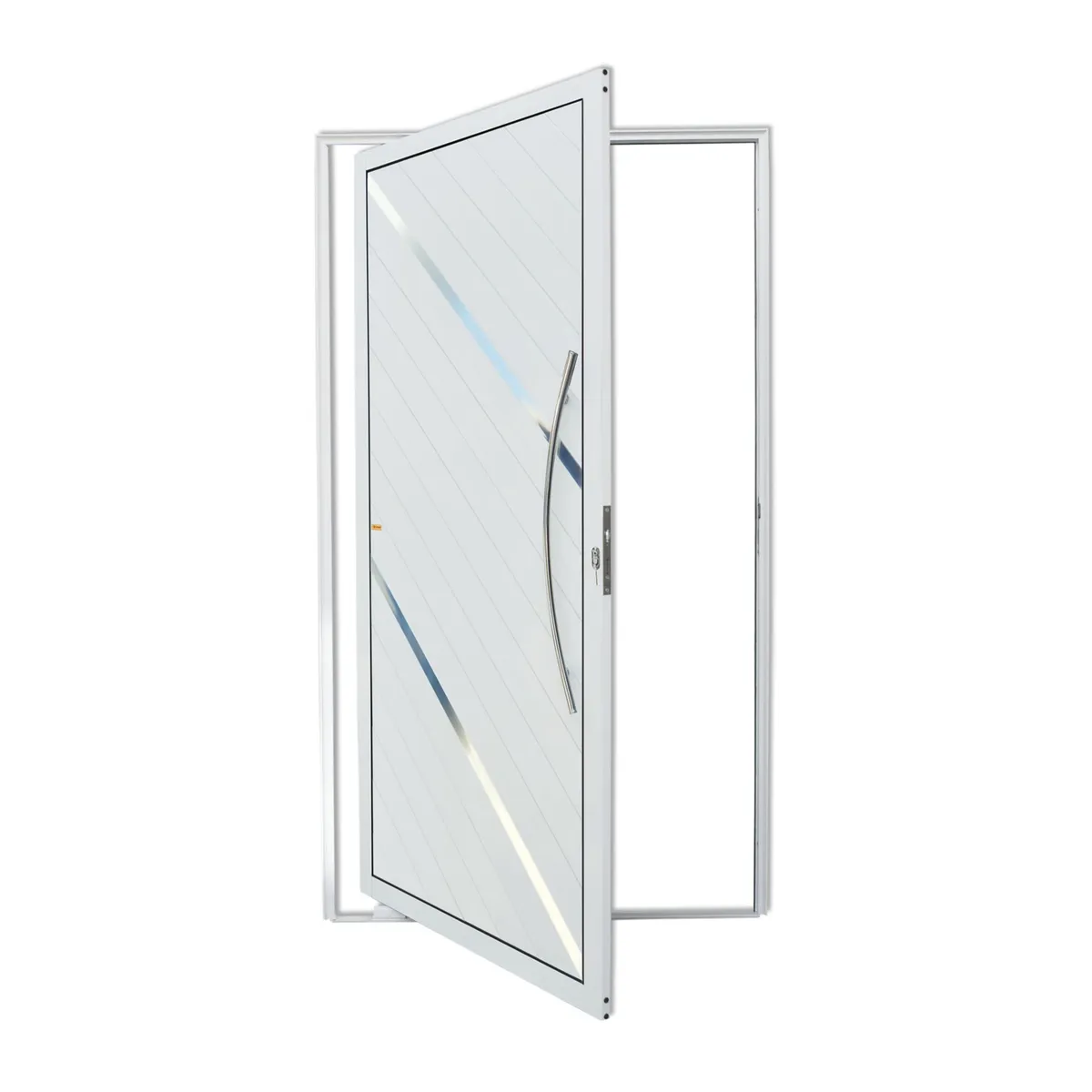 Porta Pivotante e Friso Alumínio Branco Direita 210x100x4,6cm Duna, marca Brimak - Foto Principal