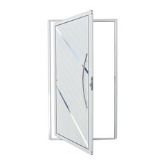 Porta Pivotante e Friso Alumínio Branco Direita 210x100x4,6cm Duna