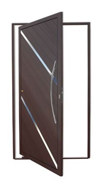 Porta Pivotante e Friso Alumnio Corten Direita 210x100x4,6cm Duna