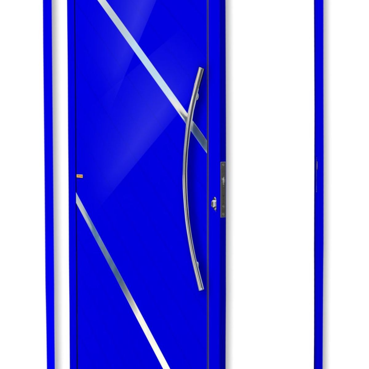 Porta Pivotante e Friso Alumínio Azul Direita 210x100x4,6cm Duna, marca Brimak - Foto Principal