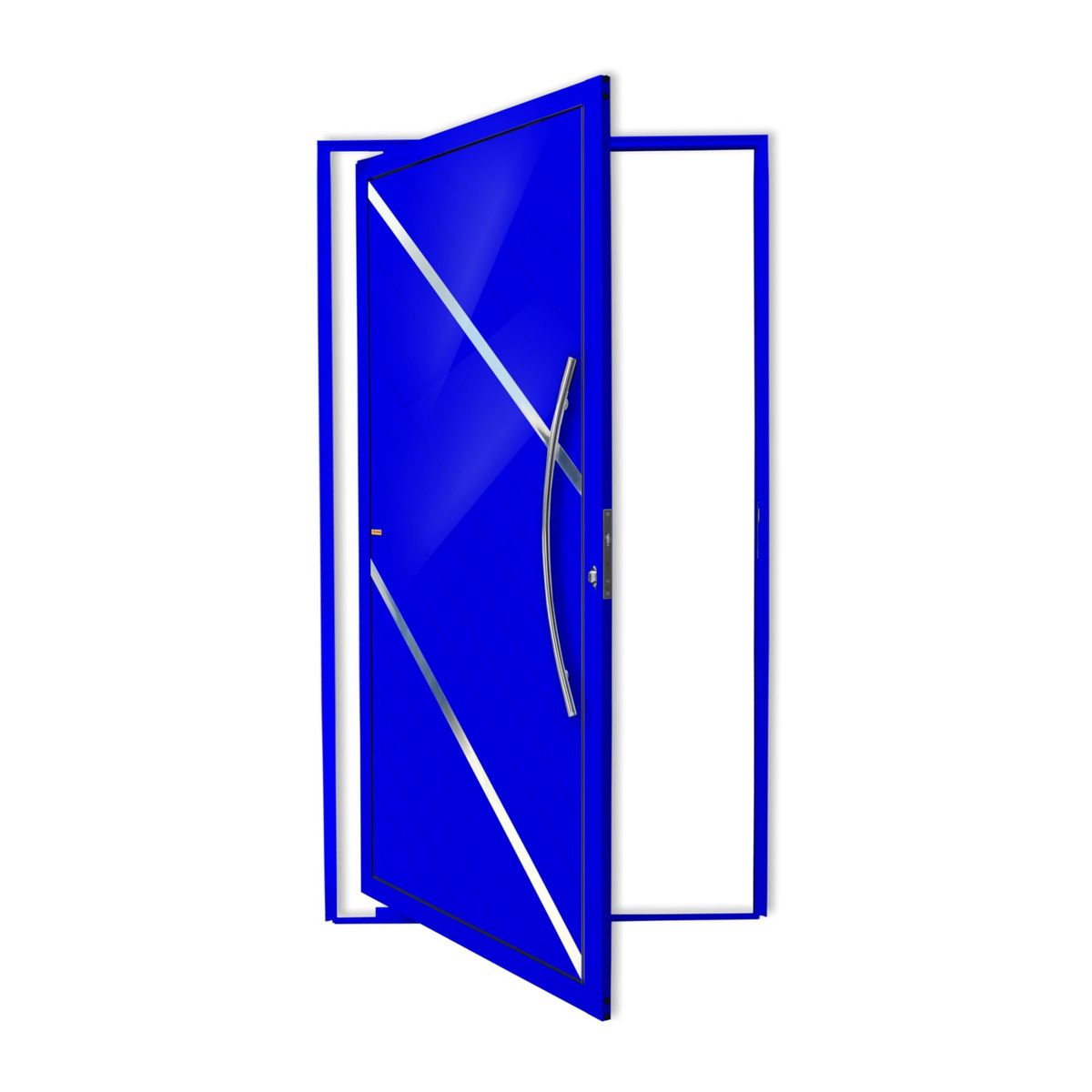 Porta Pivotante e Friso Alumínio Azul Direita 210x100x4,6cm Duna, marca Brimak - Foto Principal
