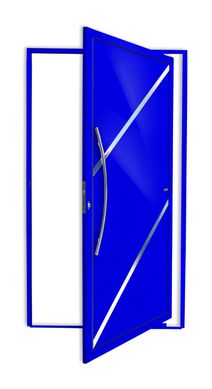Porta Pivotante e Friso Alumnio Azul Esquerda 210x100x4,6cm Duna