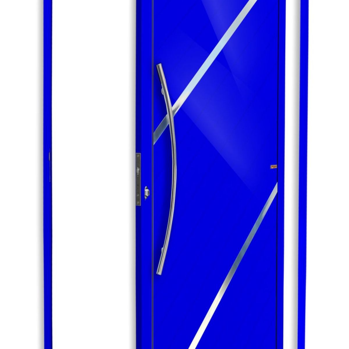 Porta Pivotante e Friso Alumínio Azul Esquerda 210x100x4,6cm Duna, marca Brimak - Foto Principal