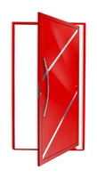 Porta Pivotante e Friso Alumínio Vermelho Esquerda 210x100x4,6cm Duna
