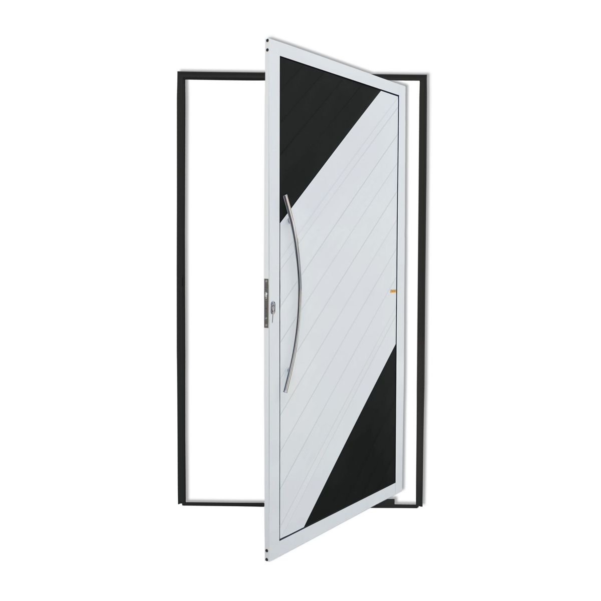 Porta Pivotante Alumínio Mix Preto Esquerda 210x100x4,6cm Savana, marca Brimak - Foto Principal