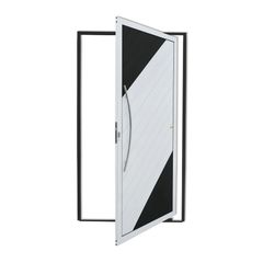Porta Pivotante Alumínio Mix Preto Esquerda 210x100x4,6cm Savana