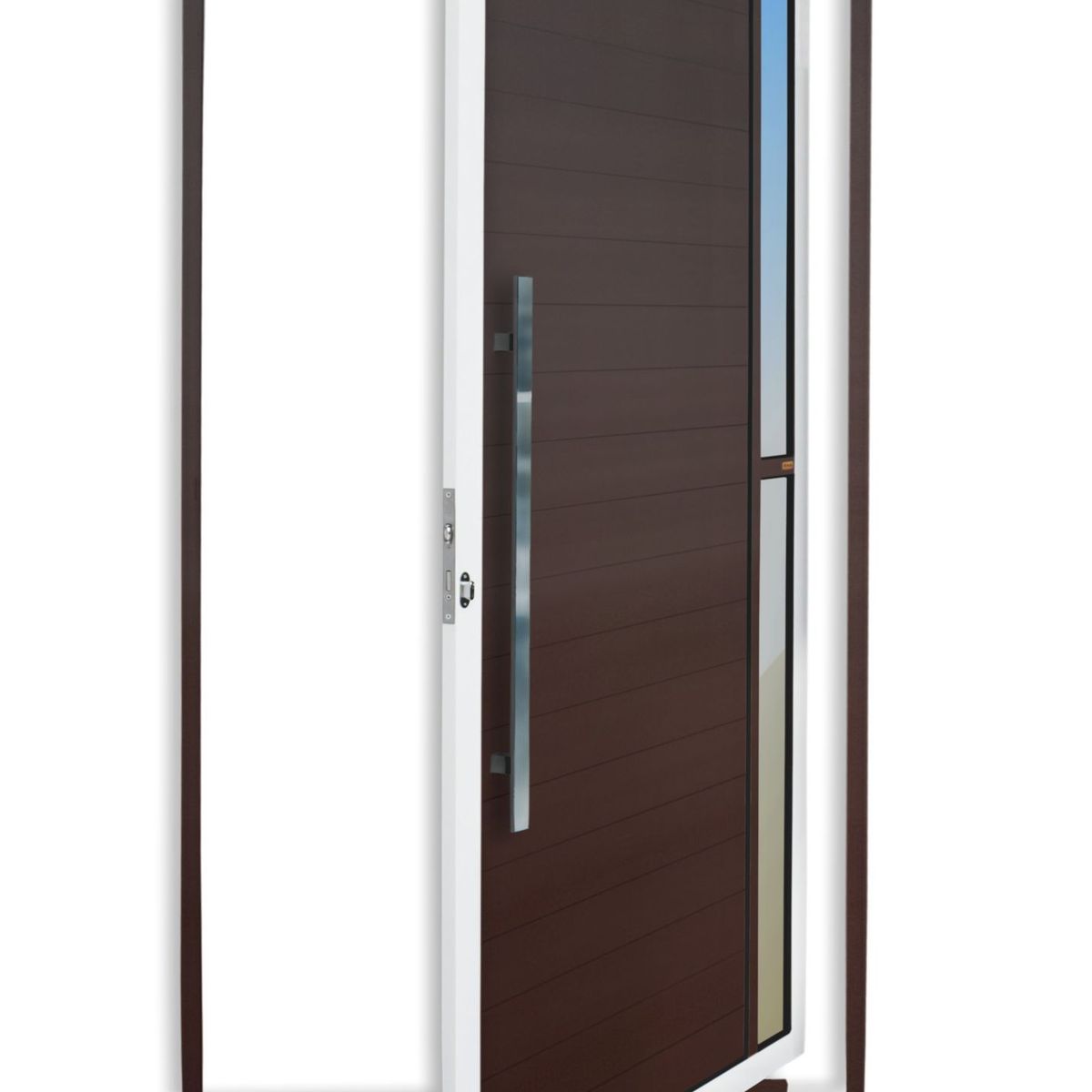 Porta Pivotante e Visor Alumínio Mix Corten Esquerda 210x120x4,6cm Visione, marca Brimak - Foto Principal