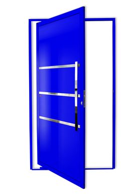 Porta Pivotante e Friso Alumnio Azul Direita 210x120x4,6cm Evolution