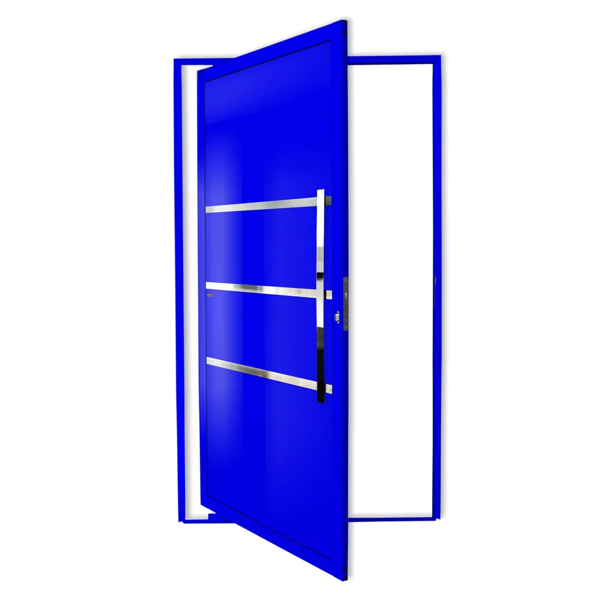 Porta Pivotante e Friso Alumínio Azul Direita 210x120x4,6cm Evolution, marca Brimak - Foto Principal