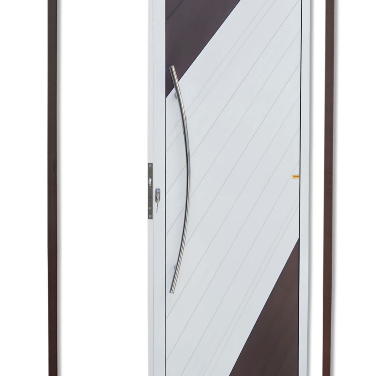 Porta Pivotante Alumínio Mix Corten Esquerda 210x100x4,6cm Savana, marca Brimak - Foto Principal