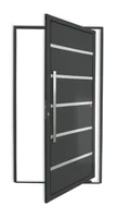 Porta Pivotante e Friso Alumínio Cinza Esquerda 210x120x4,6cm Premium