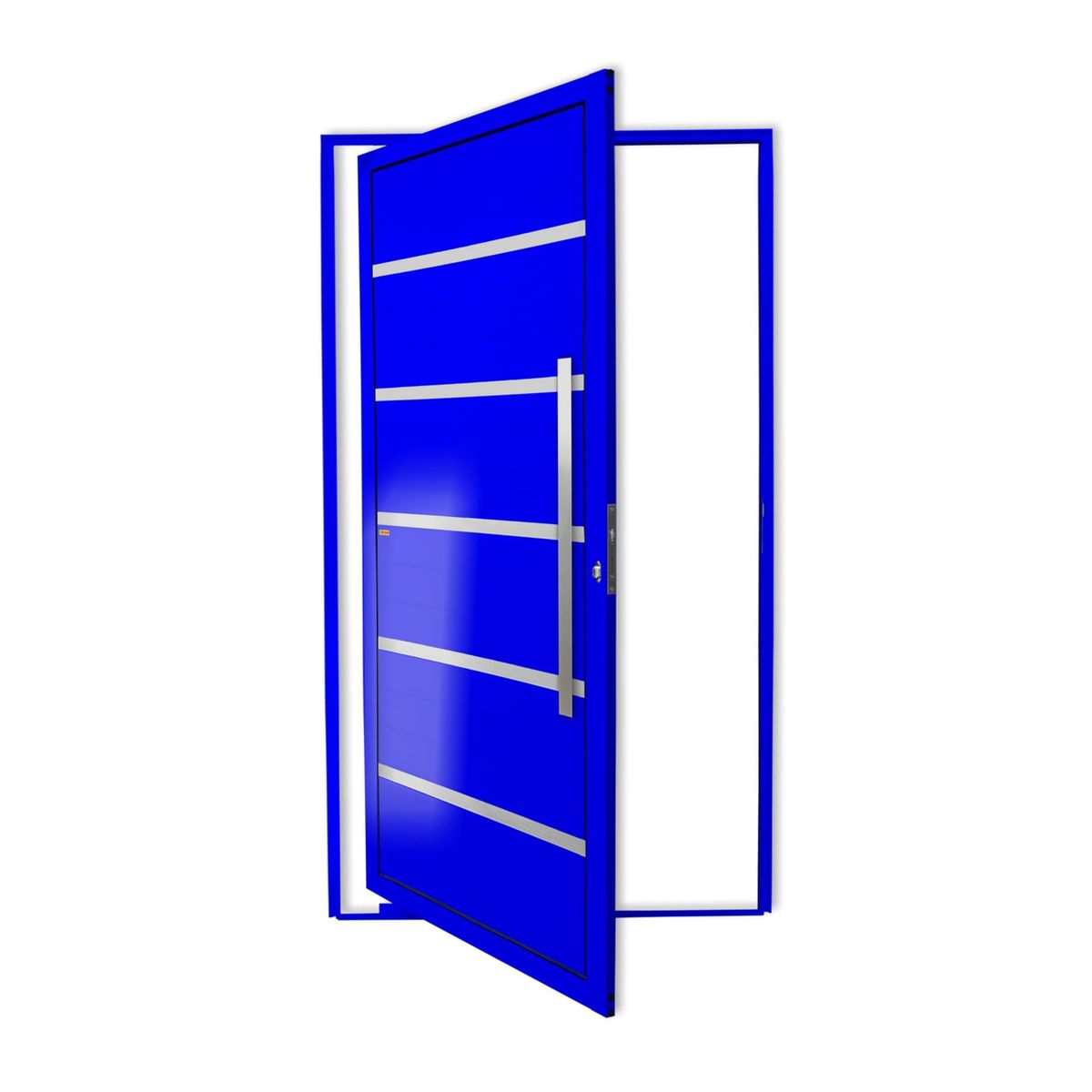 Porta Pivotante e Friso Alumínio Azul Direita 210x120x4,6cm Premium, marca Brimak - Foto Principal