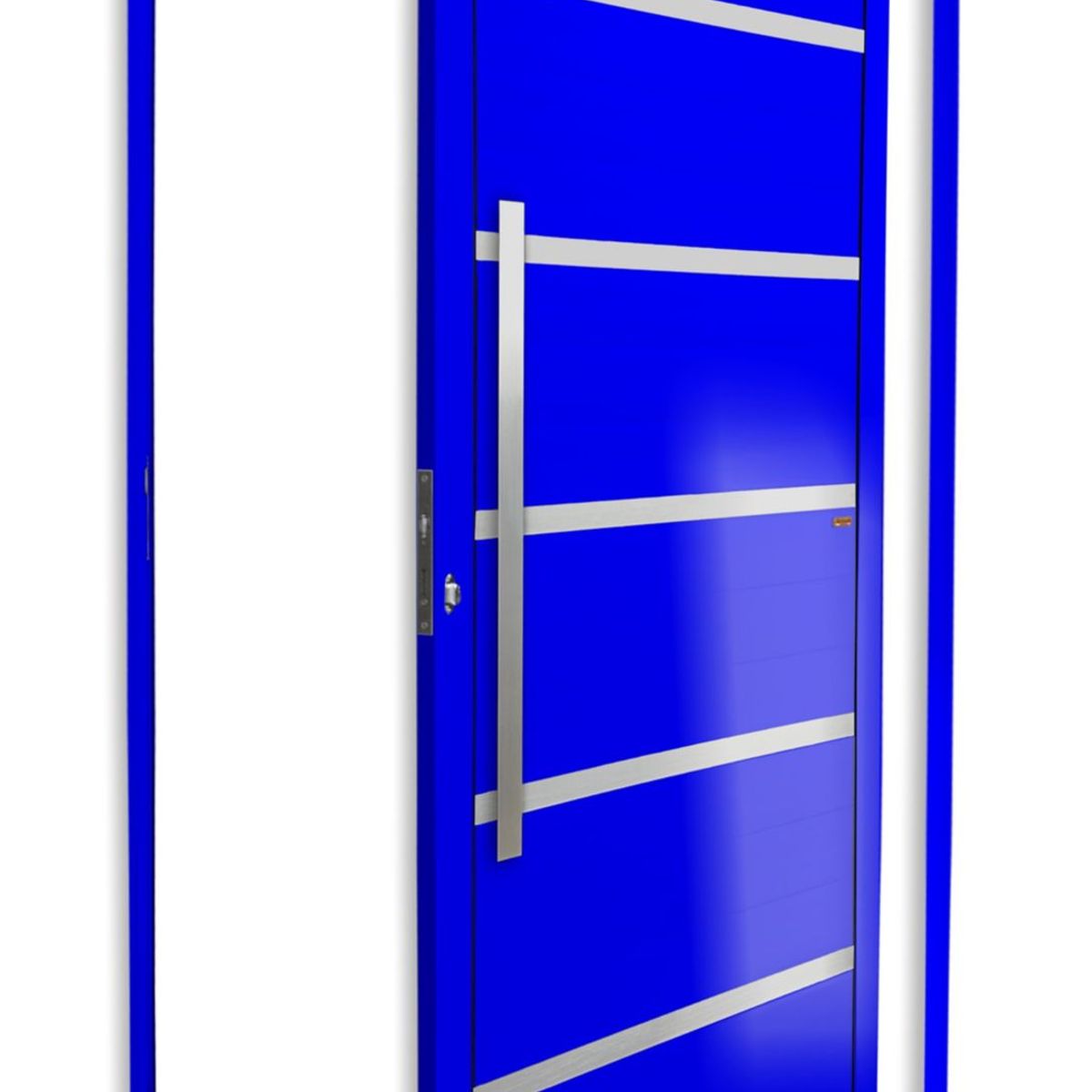 Porta Pivotante e Friso Alumínio Azul Esquerda 210x120x4,6cm Premium, marca Brimak - Foto Principal