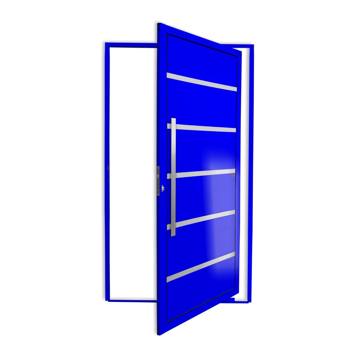 Porta Pivotante e Friso Alumínio Azul Esquerda 210x120x4,6cm Premium, marca Brimak - Foto Principal